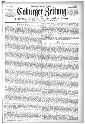 Coburger Zeitung Samstag 27. Oktober 1888