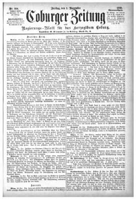 Coburger Zeitung Freitag 2. November 1888