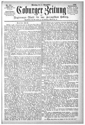 Coburger Zeitung Montag 5. November 1888