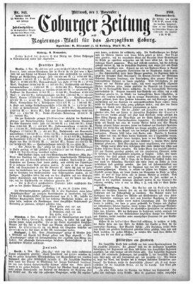 Coburger Zeitung Mittwoch 7. November 1888