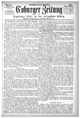 Coburger Zeitung Samstag 24. November 1888