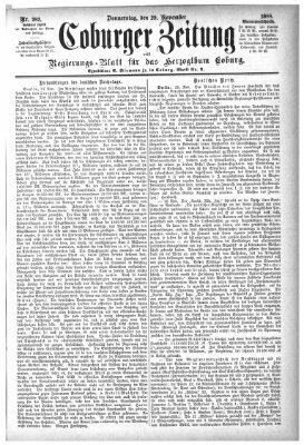 Coburger Zeitung Donnerstag 29. November 1888