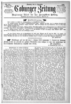 Coburger Zeitung Dienstag 11. Dezember 1888