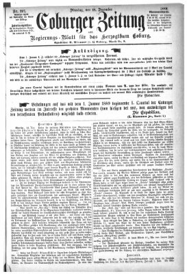 Coburger Zeitung Dienstag 18. Dezember 1888