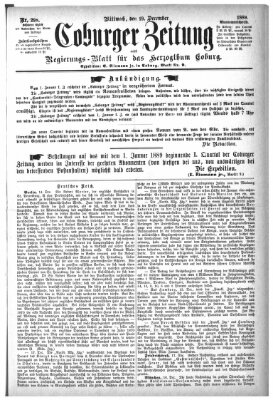 Coburger Zeitung Mittwoch 19. Dezember 1888