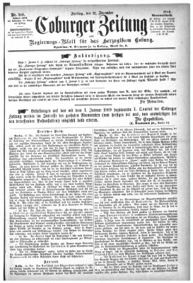 Coburger Zeitung Freitag 21. Dezember 1888