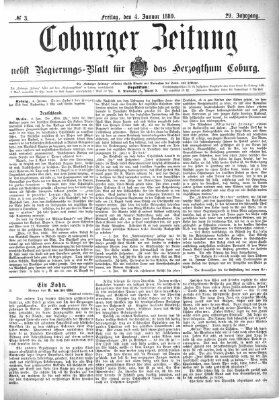 Coburger Zeitung Freitag 4. Januar 1889