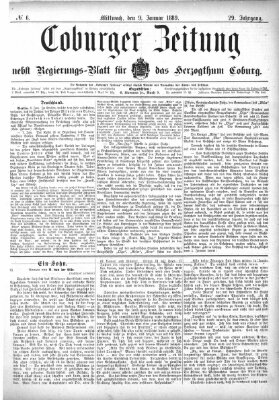 Coburger Zeitung Mittwoch 9. Januar 1889