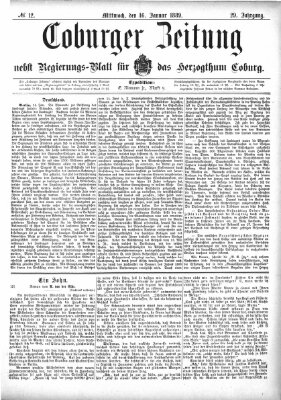 Coburger Zeitung Mittwoch 16. Januar 1889