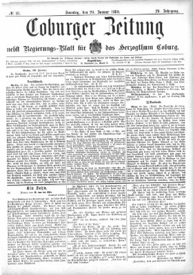 Coburger Zeitung Sonntag 20. Januar 1889