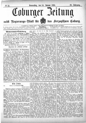 Coburger Zeitung Donnerstag 24. Januar 1889