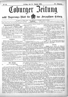 Coburger Zeitung Freitag 25. Januar 1889