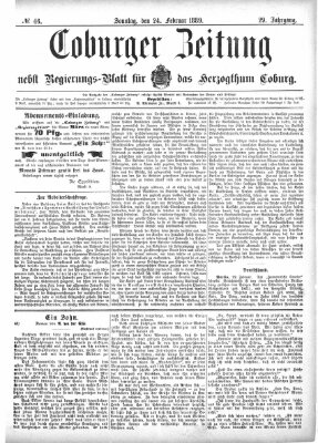 Coburger Zeitung Sonntag 24. Februar 1889