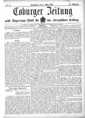 Coburger Zeitung Samstag 9. März 1889