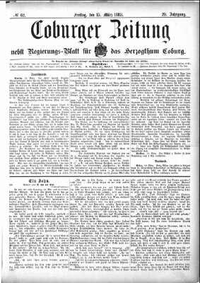 Coburger Zeitung Freitag 15. März 1889