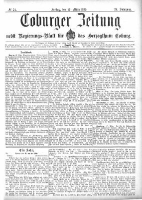 Coburger Zeitung Freitag 29. März 1889