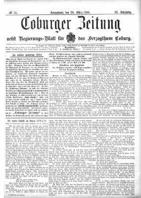 Coburger Zeitung Samstag 30. März 1889