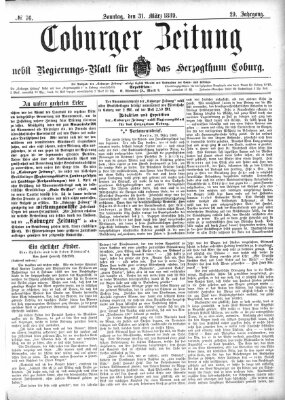 Coburger Zeitung Sonntag 31. März 1889