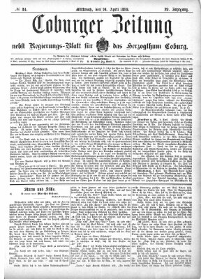 Coburger Zeitung Mittwoch 10. April 1889