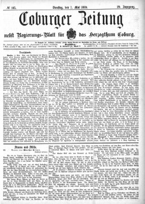 Coburger Zeitung Dienstag 7. Mai 1889