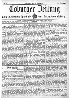 Coburger Zeitung Donnerstag 9. Mai 1889