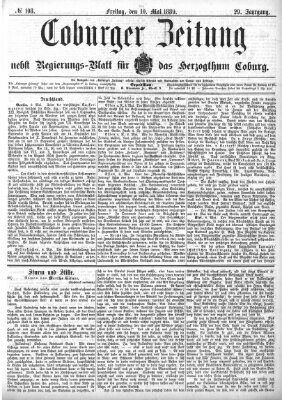 Coburger Zeitung Freitag 10. Mai 1889