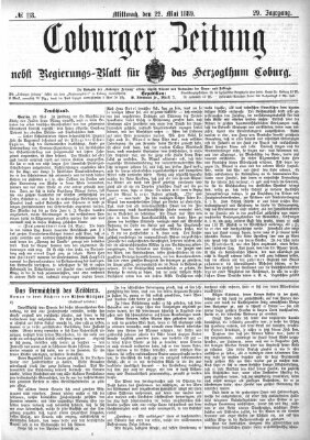 Coburger Zeitung Mittwoch 22. Mai 1889