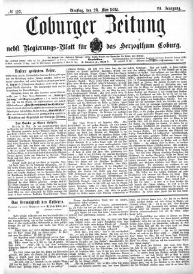 Coburger Zeitung Dienstag 28. Mai 1889