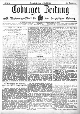 Coburger Zeitung Samstag 1. Juni 1889