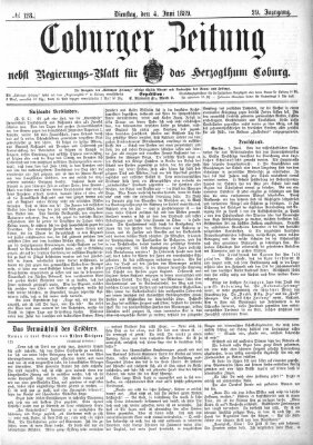 Coburger Zeitung Dienstag 4. Juni 1889