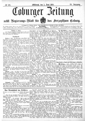 Coburger Zeitung Mittwoch 5. Juni 1889