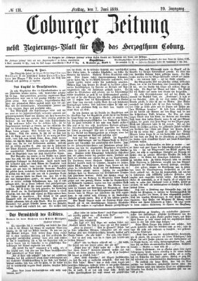 Coburger Zeitung Freitag 7. Juni 1889