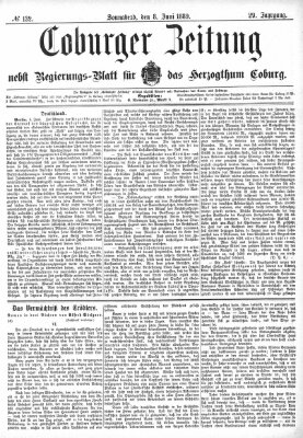 Coburger Zeitung Samstag 8. Juni 1889