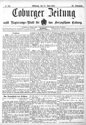 Coburger Zeitung Mittwoch 12. Juni 1889