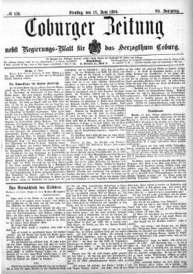 Coburger Zeitung Dienstag 18. Juni 1889