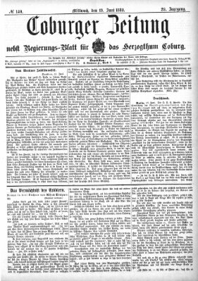 Coburger Zeitung Mittwoch 19. Juni 1889