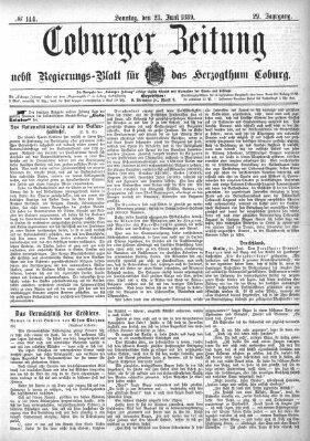 Coburger Zeitung Sonntag 23. Juni 1889