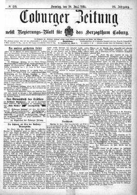 Coburger Zeitung Sonntag 30. Juni 1889