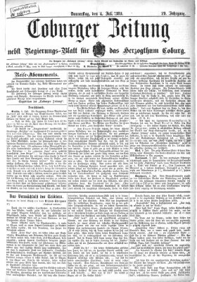 Coburger Zeitung Donnerstag 4. Juli 1889