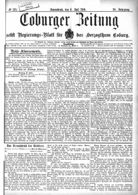 Coburger Zeitung Samstag 6. Juli 1889