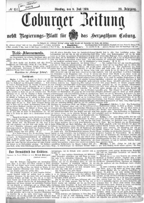 Coburger Zeitung Dienstag 9. Juli 1889