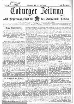 Coburger Zeitung Mittwoch 10. Juli 1889