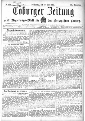 Coburger Zeitung Donnerstag 18. Juli 1889