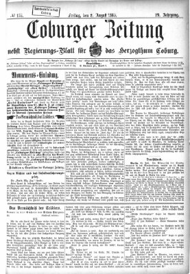 Coburger Zeitung Freitag 2. August 1889