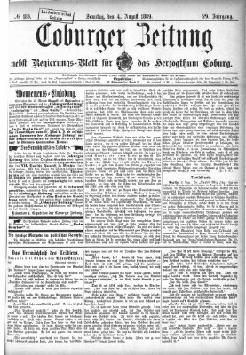 Coburger Zeitung Sonntag 4. August 1889