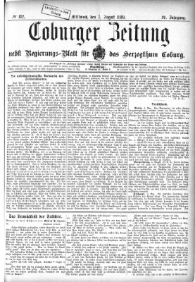 Coburger Zeitung Mittwoch 7. August 1889