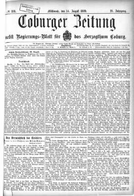 Coburger Zeitung Mittwoch 14. August 1889