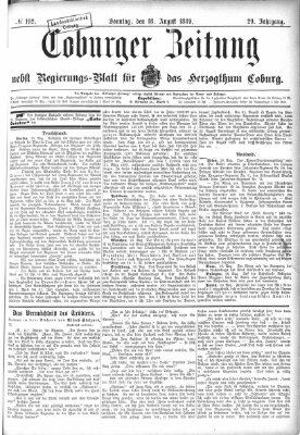 Coburger Zeitung Sonntag 18. August 1889