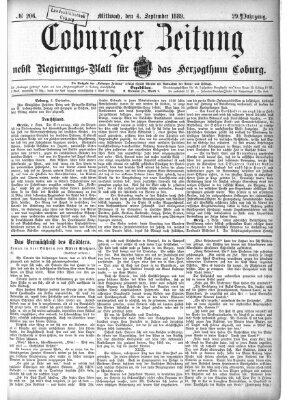 Coburger Zeitung Mittwoch 4. September 1889