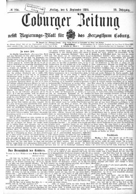 Coburger Zeitung Freitag 6. September 1889